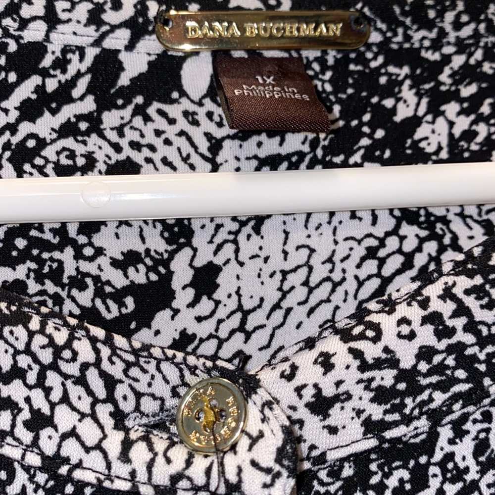 Women's Dana Bachman black / white long sleeved tunic shirt , size 1X - Picture 12 of 13